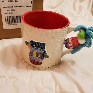 Anthropologie Bundled Up Monogram Mug- "D"